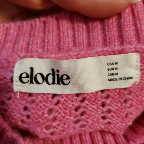 Elodie Vibrant Pink Crew Neck Sweater - Picture 4 of 7